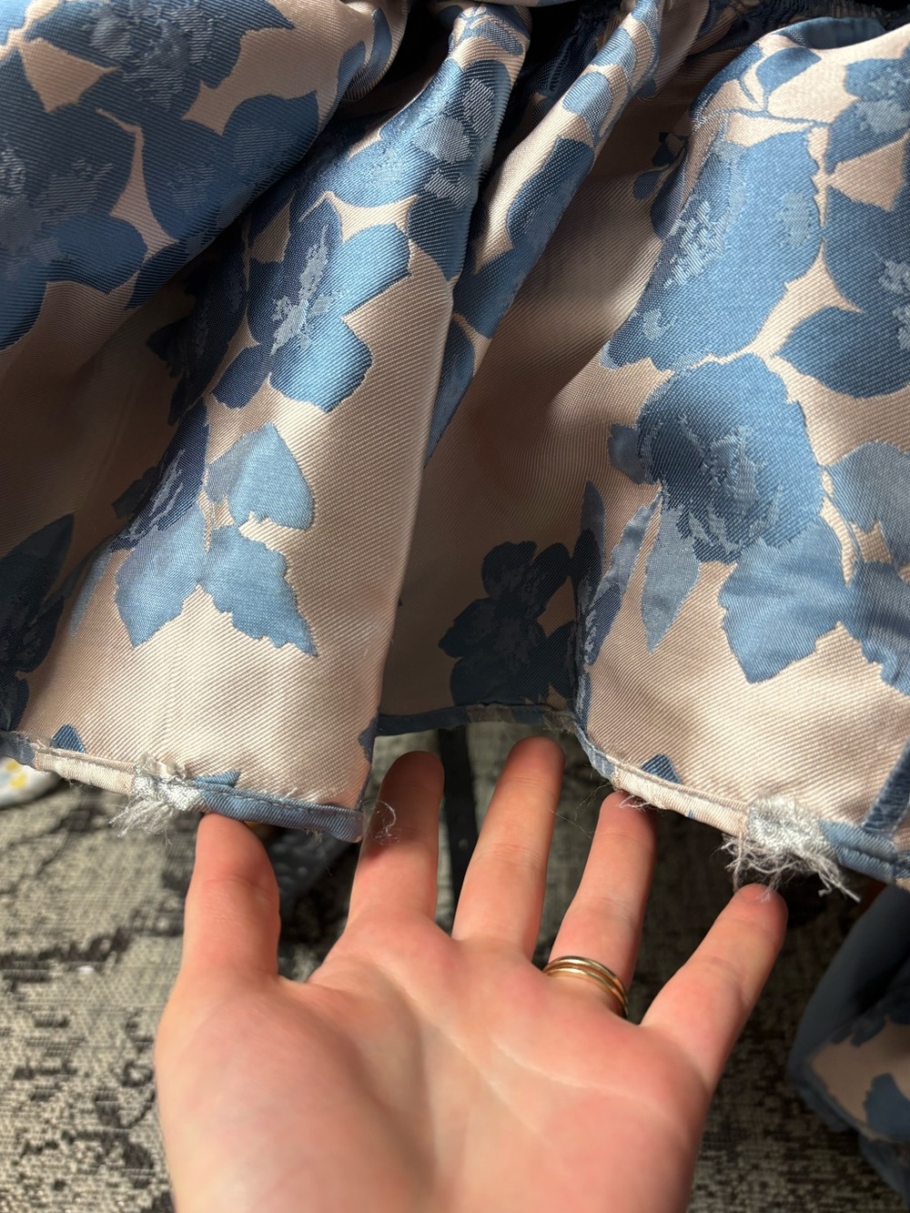 V. Chapman Blue Floral Maxi Dress with White Flowers - Picture 13 of 16